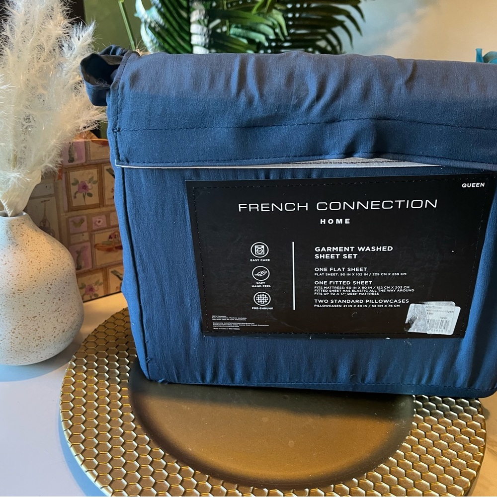 French Connection Navy Sheet Set blue - Picture 8 of 11